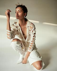 PICS | Ananya Panday Is A Wonder In White In A Threaded Cut-Out Shirt