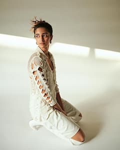 PICS | Ananya Panday Is A Wonder In White In A Threaded Cut-Out Shirt