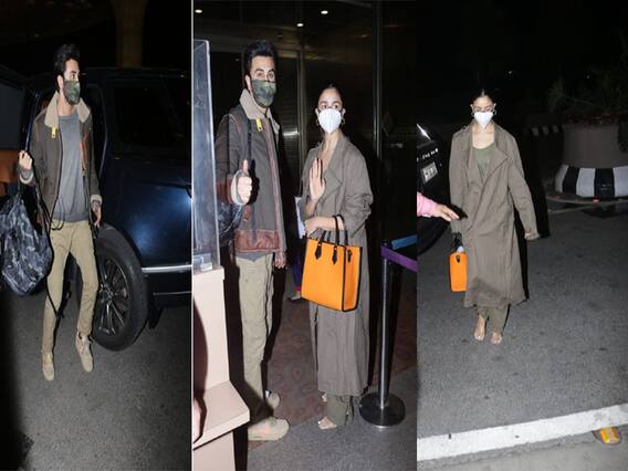 Alia Bhatt and Ranbir Kapoor at Airport: बैग पैक कर मुंबई से निकला ये प्रेमी जोड़ा,ओवरकोट में आलिया भट्ट का दिखा अनूठा अंदाज