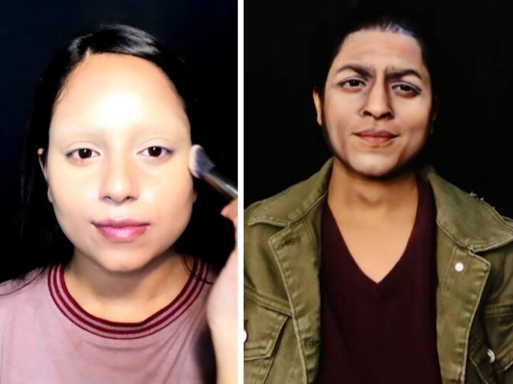 Video Of Makeup Artist Transformation Into Shah Rukh Khan Goes Viral మేకప్ మాయ.. క్షణాల్లో షారుక్ ఖాన్‌ రూపంలోకి మారిపోయిన యువతి.. వీడియో వైరల్