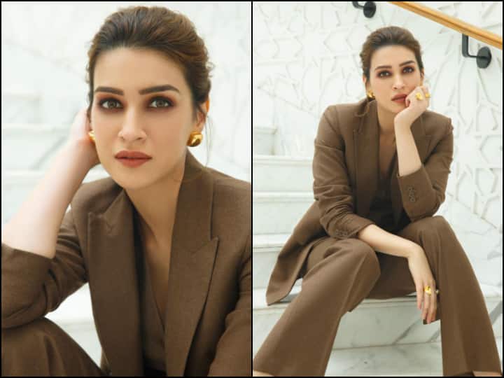 Mimi Actress Kriti Sanon Oozes Major ‘boss Lady Vibes In A Brown Pantsuit