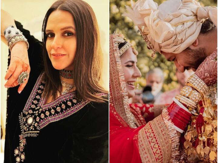 Neha Dhupia Shows Dress For Vicky Kaushal And Katrina Kaif's Sangeet Ceremony WATCH| Neha Dhupia Shows What She Wore At The 'Most Fun-Filled' Sangeet Ceremony Of Vicky Kaushal-Katrina Kaif