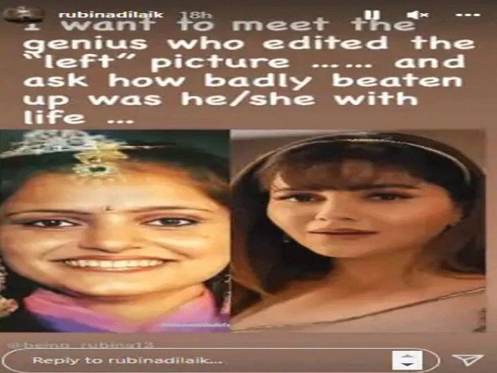 imageरुबिनानं शेअर केलेल्या पोस्टमध्ये तिचे दोन फोटो दिसत आहेत. त्या फोटोंमधील एक फोटो हा  रुबिना जेव्हा मिस शिमला ही स्पर्धा जिंकली होती तेव्हाचा आहे.  (photo:rubinadilaik/ig)