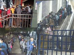 Omicron in Delhi: राजधानी में बंदिशों के बाद मेट्रो स्टेशनों पर लगी लंबी कतारें, यात्रियों को ऑफिस और घर जाने के लिए घंटो करना पड़ा इंतजार