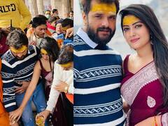 भोजपुरी एक्टर Khesari Lal Yadav ने इस खूबसूरत एक्ट्रेस के साथ काशी में मनाया नया साल, देखिए तस्वीरें