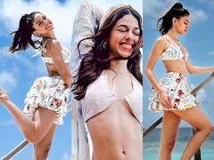 Alaya F Photos: Saif Ali Khan की ऑनस्क्रीन बेटी ने समंदर किनारे छोटी स्कर्ट पहन दिखाई अदाएं, तस्वीरों ने मचाया तहलका