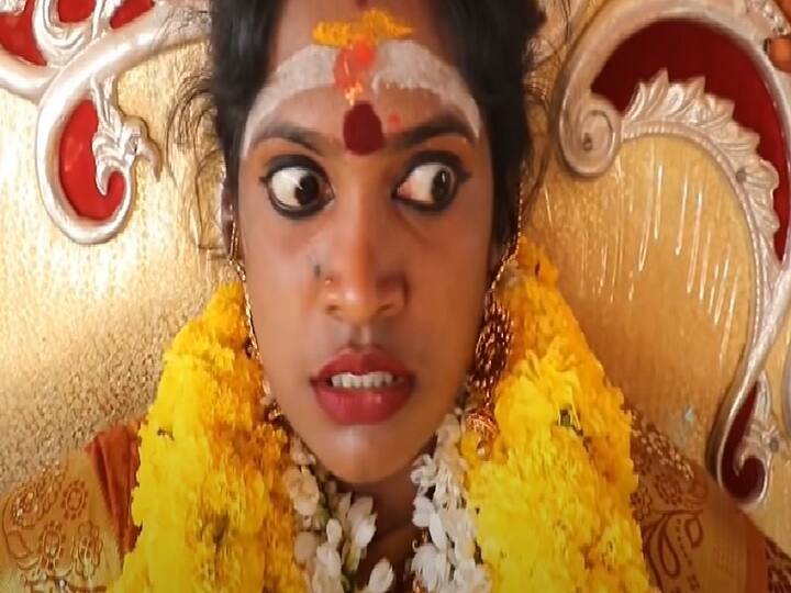 Trichy sadhana Annapoorani arasu amma meme miming video goes viral on social media Trichy Sadhana as Annapoorani  | அடுத்த அன்னபூரணியாக அவதாரம் எடுத்த திருச்சி சாதனா.. அடித்த அடியில் சொன்ன ஆக்டிங் விவரங்கள்