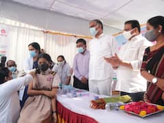 IN PICS | Telangana Health Minister Harish Rao Launches Vaccination Drive For 15-18 Years Olds