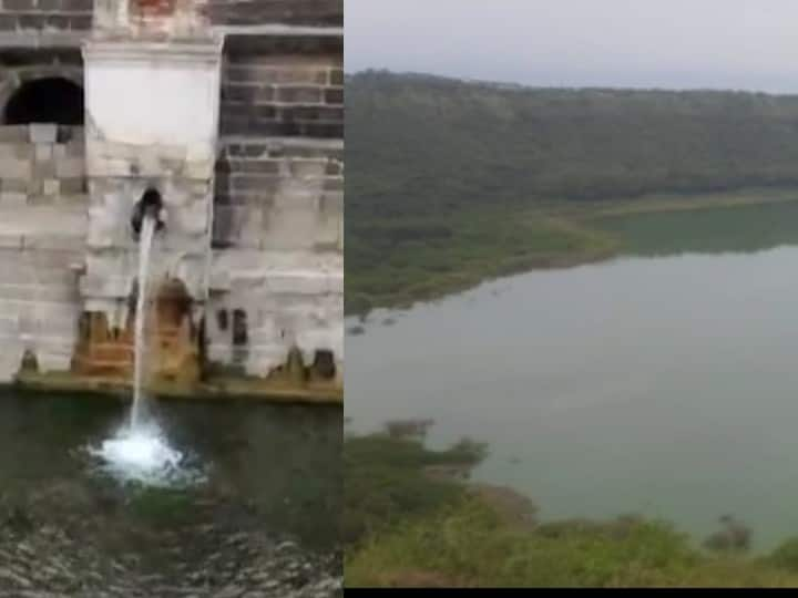 Lonar Lake Maharashtra Buldhana The blocked springs started Lonar Lake : निसर्गाचा चमत्कार! लोणार सरोवरातील आटलेले झरे झाले प्रवाहित 