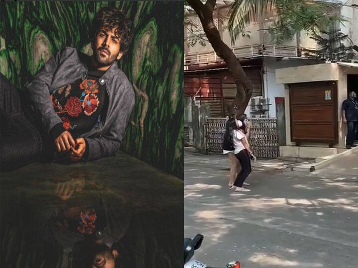 Kartik aaryan amazig fans actor kartik aaryan fan girls came outside his residence and shout video goes viral Kartik Aaryan Amazing Fans: घर के नीचे कार्तिक का नाम लेकर चिल्लाती रहीं फीमेल फैंस, सोशल मीडिया पर वायरल हुआ वीडियो देख मिलने घर के नीचे आए कार्तिक