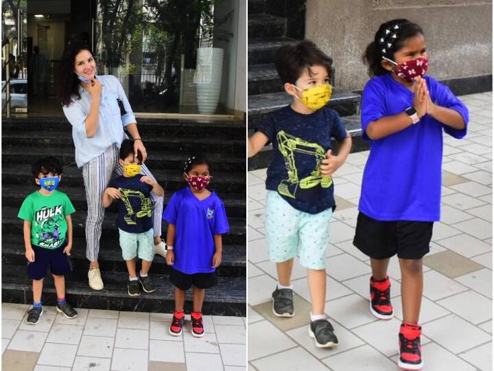 Sunny Leone's Daughter Greets Paps With A Namaste, SEE PICS Sunny Leone's Daughter Greets Paps With A Namaste, SEE PICS
