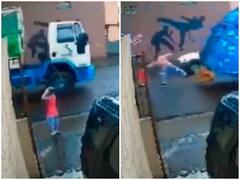 Watch: बच्चे के लिए सुपरमैन बना शख्स, बच्चे को गाड़ी से टकराने से बचाया, वीडियो हुआ वायरल