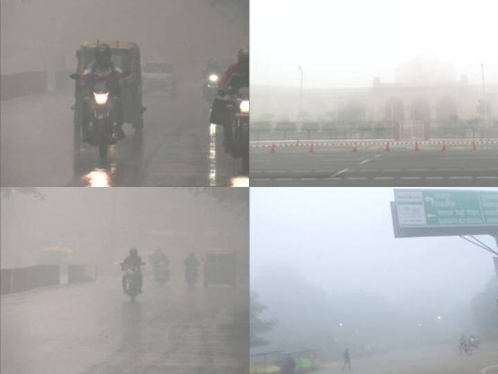 Delhi-UP Weather: पूरे देश में बुधवार को अचानक मौसम ने करवट ले ली है. एक तरफ जहां यूपी के कई शहरों में धुंध और शीतलहर का प्रकोप देखने को मिला, तो वहीं दूसरी तरफ देश की राजधानी दिल्ली में बारिश की बूंदो ने ठंड को और भी बढ़ा दिया है.आप भी डालिए इन तस्वीरों पर एक नजर....