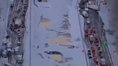 Several stranded as American winter storm shuts highway
