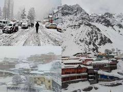 Snowfall: पहाड़ों पर हुई बर्फबारी, मैदानों में बारिश ने बढ़ाई ठंड, तस्वीरों में जानें मौसम का हाल