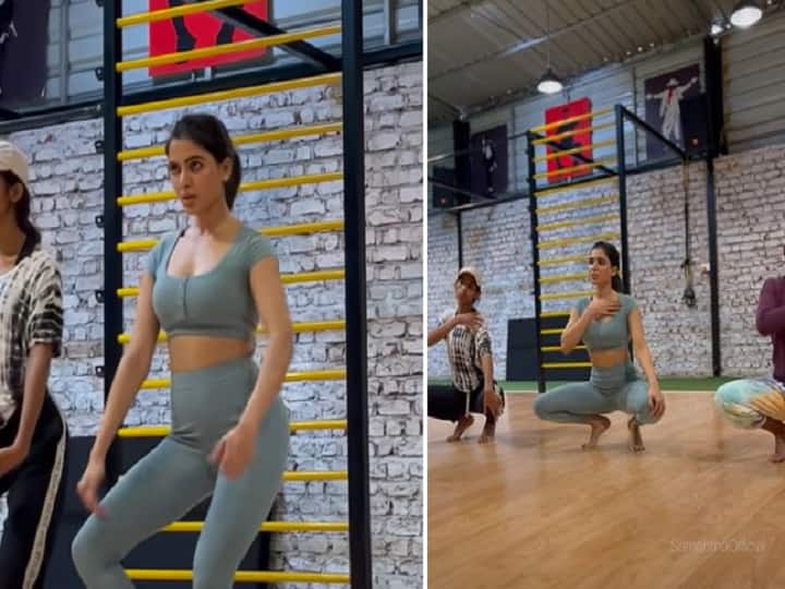 Samantha Oo Antava Oo Oo Antava Song behind scenes dance rehearsal practice- watch Video Samantha Dance Video: 'ஓ சொல்றியா மாமா' ரிகர்சலே ரகளையா இருக்கே.! சமந்தாவின் வைரல் டான்ஸ் வீடியோ!