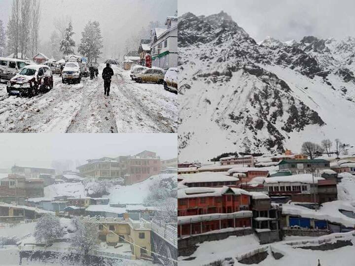 Snowfall: बीते बुधवार को पूरे देश में मौसम ने करवट बदल ली है. पहाड़ों इलाकों में बर्फबारी और निचले इलाकों में हुई बारिश ने ठंड को और भी बढ़ा दिया है. अचानक बदले मौसम से सर्द हवाओं के बीच कड़ाके की ठंड पड़ने लगी. आम लोगों का ऐसे में घरों से निकलना काफी मुश्किल हो गया है. डालिए इन तस्वीरों पर एक नजर.....