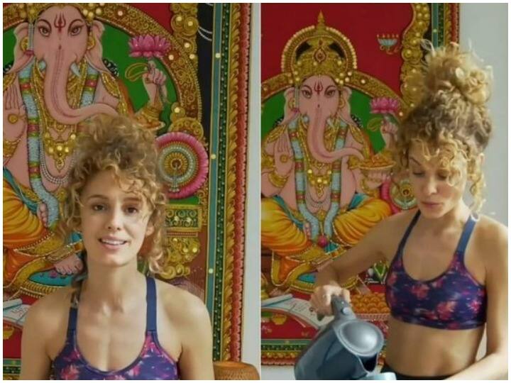 Painting of Lord Ganesha seen at Netflix series Money Heist actress Esther Acebo house Trending News: हिंदू देवता की भक्ति में लीन हुई Netflix की सीरीज Money Heist की अभिनेत्री, घर पर दिखी भगवान गणेश की पेंटिंग