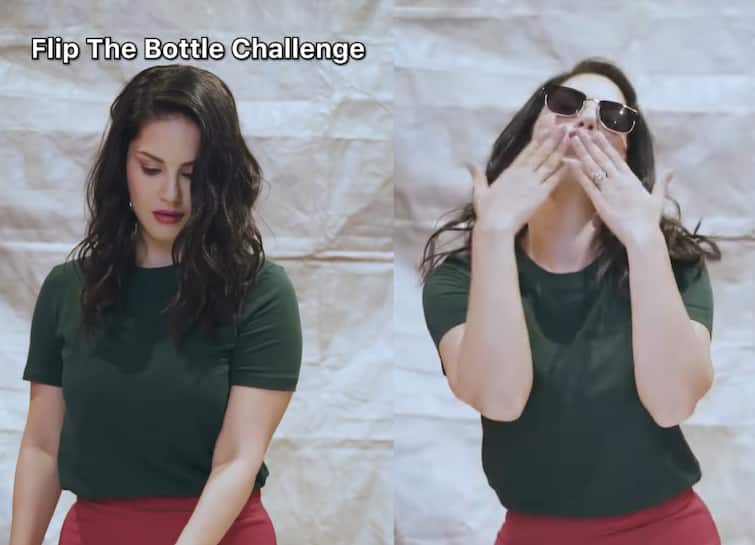 Sunny Leone Memberi Fansnya Flip The Bottle Challenge