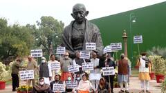 BJP MPs stage protest outside parliament over PM security lapse in Punjab