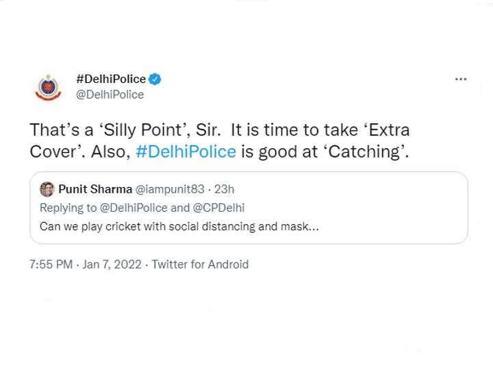 ‘Silly Point’, Delhi Police’s Hilarious Reply To A Man Who Asked If He Can Play Cricket Following Covid Protocols ‘Silly Point’, Delhi Police’s Hilarious Reply To A Man Who Asked If He Can Play Cricket Following Covid Protocols