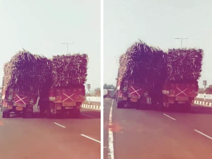 friendship between two truck on highway, video getting viral Watch: दो ट्रकों में दिखी गजब की दोस्ती, रास्ते में जिसने भी देखा वो कहने लगा- 'बहुत याराना है'
