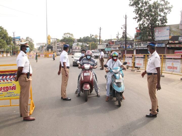 ஊரடங்கு நேரத்தில் வெளியே சுற்றும் நபர்களை காவல்துறையினர் வழிமறித்து விசாரணை செய்து வருகின்றனர்.