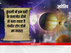 Astrology : कुंडली में इन ग्रहों के कमजोर होने से बना रहता है गंभीर रोग होने का खतरा