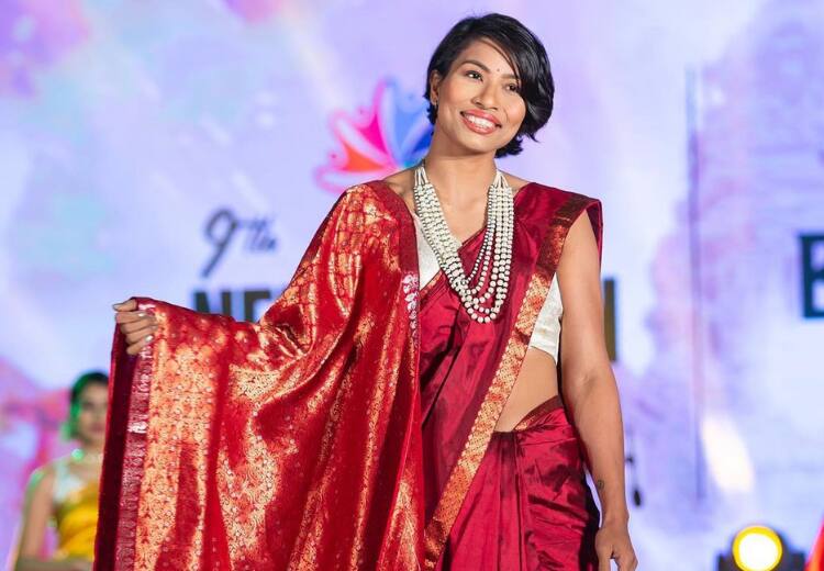 Olympic medallist Lovlina Borgohain walks the ramp at North East Festival with traditional Assamese dress Lovlina Borgohain | Ramp Walk Remo-வாக மாறிய குத்துச்சண்டை வீராங்கனை.. பாரம்பரிய உடையில் கலக்கிய லவ்லீனா!