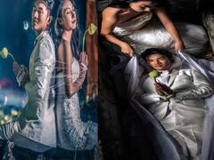 Trending Photo: कब्रिस्तान में प्री-वेडिंग फोटोशूट, कफन लपेटकर ताबूत में दिया पोज, देखने वाले हैरान