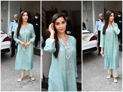 Nora Fatehi Photos: कोरोना से रिकवरी के बाद पहली बार सड़कों पर दिखीं नोरा फतेही, सूट सलवार पहने ट्रेडिशनल अवतार में ढाया कहर