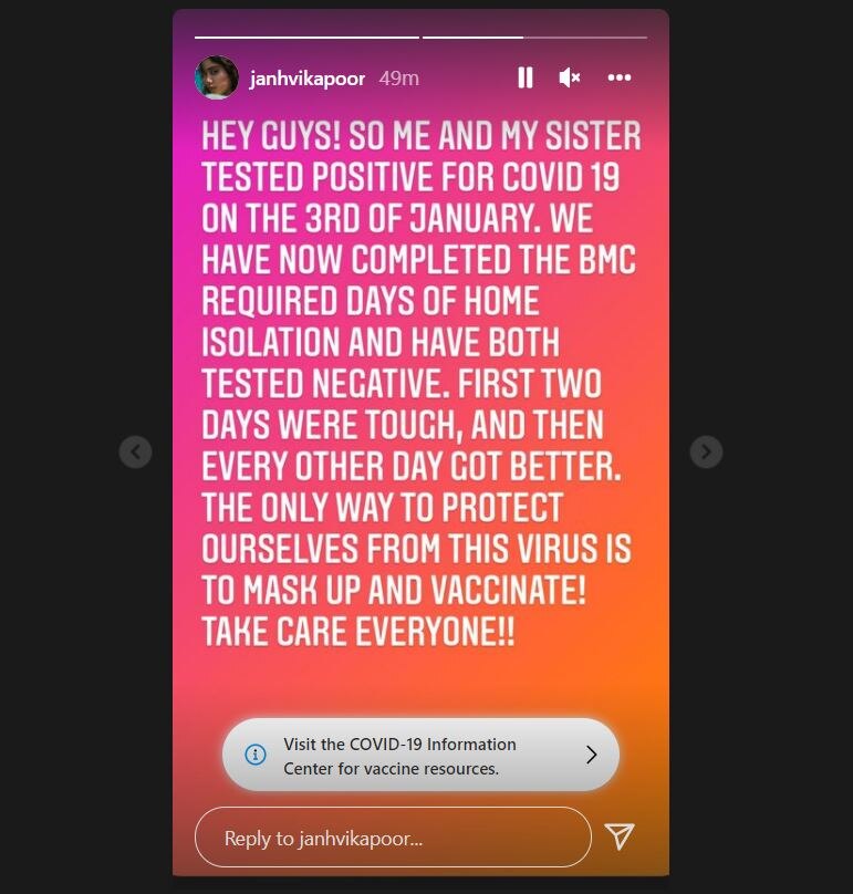 Janhvi Kapoor & Sister Khushi Tested Covid-19 Positive, Actress Reveals 'First Two Days Were Tough
