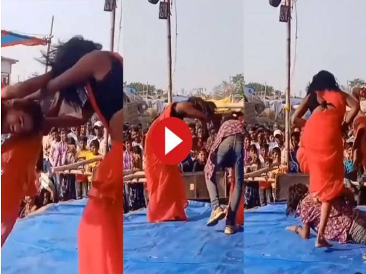 Girls clashed with each other on the dance stage itself, badly beat the boy who came to the rescue Watch: डांस स्टेज पर ही एक-दूसरे से भिड़ीं लड़कियां, बीच बचाव करने आए लड़के को बुरी तरह धुना