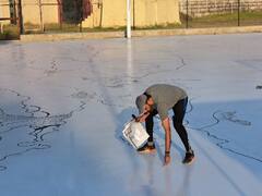 इस भारतीय ने बास्केटबॉल ग्राउंड पर बनाई दुनिया की सबसे बड़ी Drawing, तोड़ा इटली के आर्टिस्ट का रिकॉर्ड