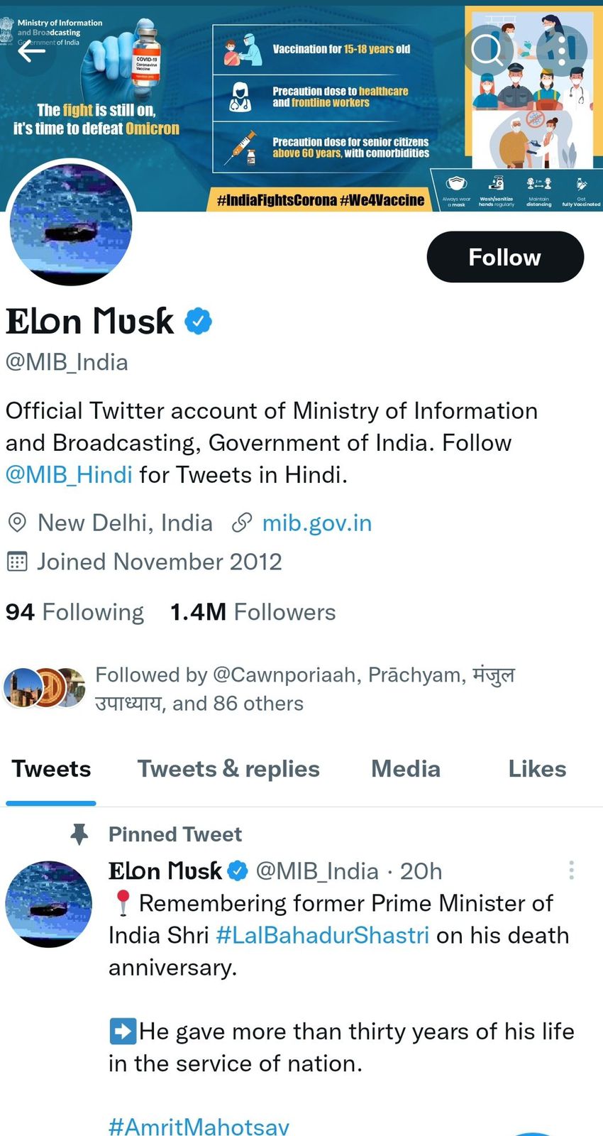 I&B Ministry Twitter Account Hacked, Became 'Elon Musk'. Restored