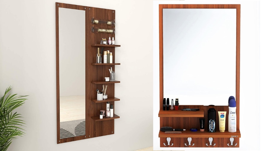 Coaster Vanities 300289 Glossy Cappuccino Vanity with Hidden Mirror Storage  and Lift-Top Stool | Rife's Home Furniture | Vanities/Vanity Sets