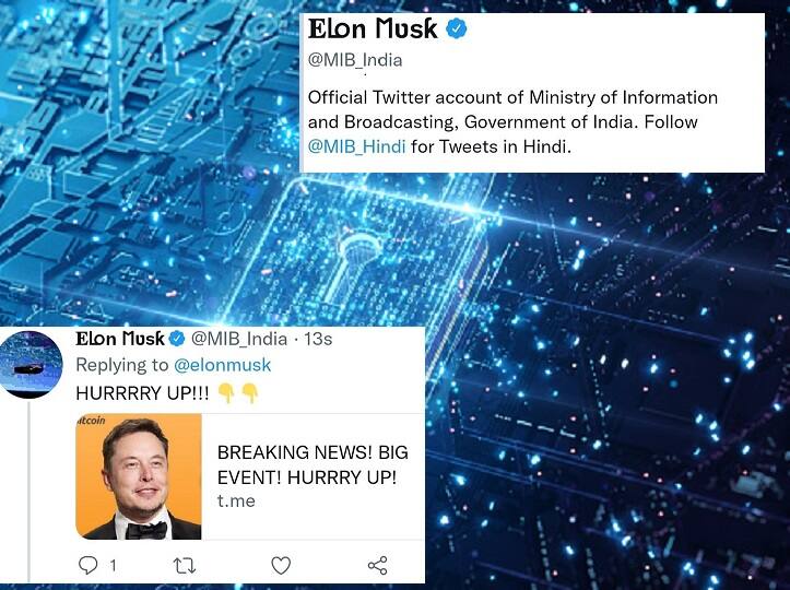 I&B Ministry Twitter Account Hacked Restored after few Minutes I&B Ministry Twitter Account Hacked, Became 'Elon Musk'. Restored