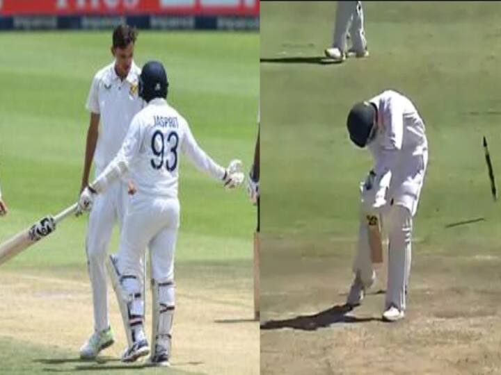 IND vs SA 3rd Test Indian Fast Bowler Jasprit Bumrah Revenge on Marco Jansen fight took place in 2nd test- Watch video Watch Video: ஸ்டெம்ப் பறந்துட்டு!  வாண்டரர்ஸ் சம்பவத்துக்கு கேப்டவுனில் பழிதீர்த்த பும்ரா - வைரல் வீடியோ !