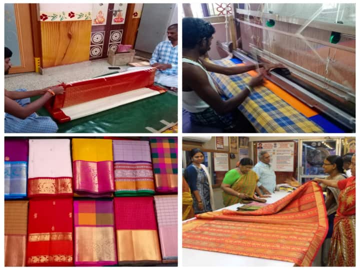 pongal 2022 Arani handloom silk admired by women!  Women's uniqueness! Pongal 2022 | பெண்கள் போற்றும் ஆரணி கைத்தறி பட்டு! பளபளக்கும் பொங்கல் பட்டும்... தனிச்சிறப்பும்..