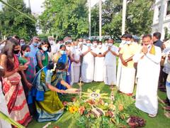 புதுச்சேரி ஆளுநர் மாளிகையில் பொங்கல் விழா கொண்டாட்டம்