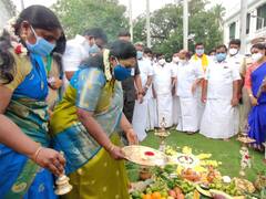 புதுச்சேரி ஆளுநர் மாளிகையில் பொங்கல் விழா கொண்டாட்டம்