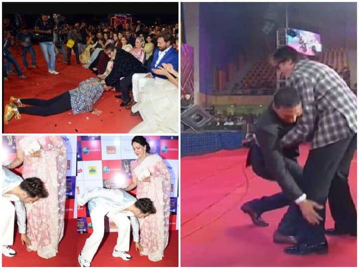 बॉलीवुड की इस चकाचौंध दुनिया में जहां एक ओर शौहरत के नशे में चूर लोगों की कमी नहीं है. वहीं दूसरी ओर कुछ ऐसे स्टार्स भी हैं, जिन्होंने इंडस्ट्री पैसे और शौहरत तो खूब कमाएं हैं, लेकिन इसके बावजूद वो अपनी भारतीय सभ्यता को नहीं भूले हैं. बॉलीवुड के कई ऐसे दिग्गज स्टार्स हैं जो अपने से बड़े लोगों के पैर छूने और उन्हें रिस्पेक्ट देने में कभी भी पीछे नहीं रहते है. फिर चाहे वो कोई अवॉर्ड फंक्शन हो या फिर कोई प्रोग्राम..