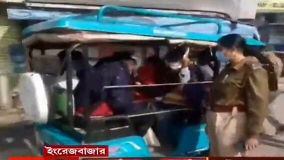 Malda: ইংরেজবাজারে পুরসভা-পুলিশের যৌথ অভিযান, আটক মাস্কহীন কয়েকজন। Bangla News