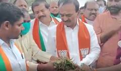BJP Eetela Rajender: నష్టపోయిన పంటలను పరిశీలించిన ఈటెల రాజేందర్ | Farmers