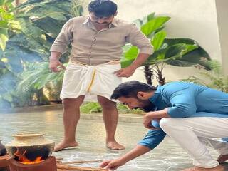 Pongal Festival 2022:  மடித்து கட்டிய வேட்டியில் கார்த்தி.. அடுப்புக்கு தீ மூட்டும் சூர்யா - சிவகுமார் வீட்டு பொங்கல்விழா!