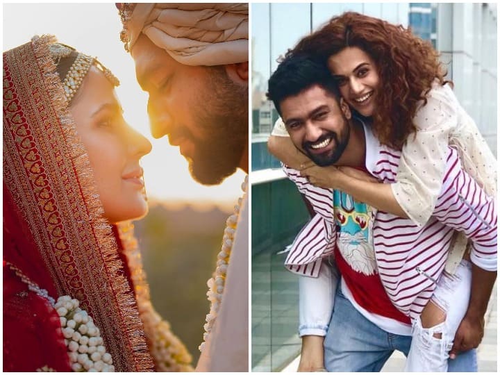 Vicky Kaushal Rumored Affairs With Bollywood Actress: विक्की कौशल (Vicky Kaushal) ने अपनी मेहनत और काबिलियत के दम पर हिंदी फिल्म इंडस्ट्री में अपनी एक अलग ही पहचान बनाई है. 9 दिसंबर को विक्की ने बॉलीवुड एक्ट्रेस कैटरीना कैफ (Vicky Kaushal And Katrina Kaif Wedding Date) संग सात फेरे लिए. शादी से पहले विक्की कौशल का नाम कई एक्ट्रेस संग जुड़ चुका है. इस लिस्ट में तापसी पन्नू (Taapsee Pannu), आलिया भट्ट (Aalia Bhatt) से लेकर सोनम कपूर (Sonam Kapoor) तक का नाम शामिल है.