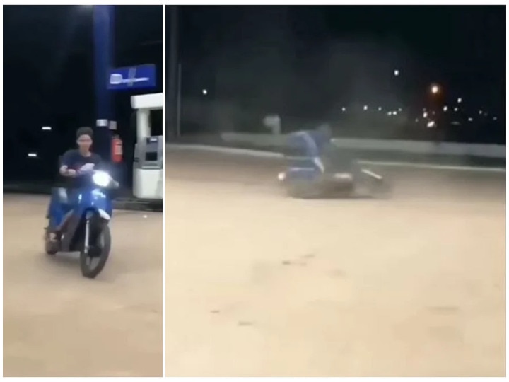 Boy Performing Stunt On Scooty Gets Badly Accident And Falls Watch ...