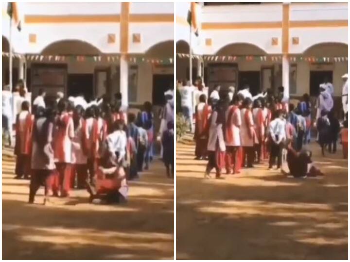 Baboon attack innocent girl in school girl gets badly faint watch animal trending video Watch: स्कूल में शांत खड़ी लड़की पर हो गया ऐसा जोरदार हमला, वीडियो देख कांप उठेगा दिल