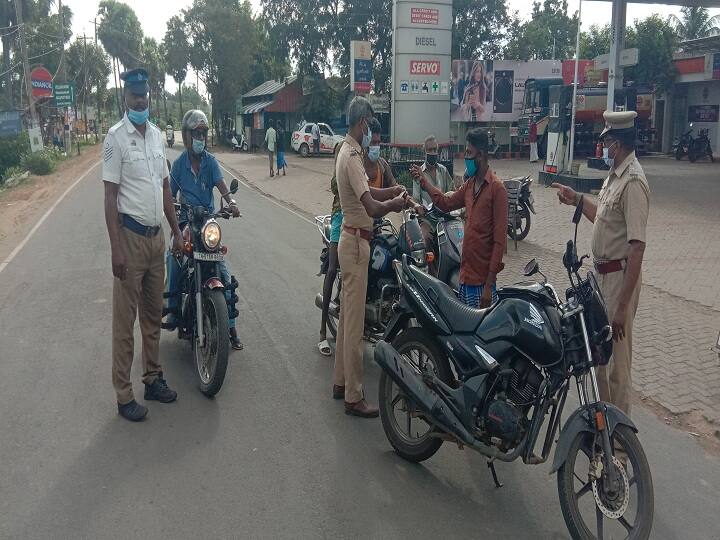 thiruvarur district 2nd week full lockdown திருவாரூர் : இரண்டாவது ஞாயிற்றுக்கிழமை ஊரடங்கு.. வெறிச்சோடின சாலைகள்.. தீவிர கண்காணிப்பில் போலீசார்..