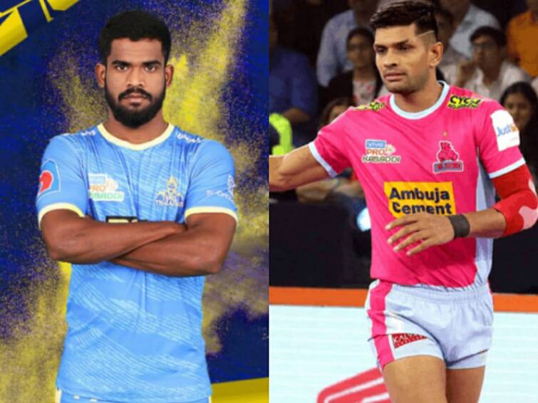 pro kabaddi league season 8 tamil thalaivas vs jaipur pink panthers head to head key players to watch arjun deshwal deepak hooda surjeet singh Pro Kabaddi: प्रो कबड्डी सीजन 1 की चैंपियन जयपुर पिंक पैंथर्स लगातार चौथी जीत दर्ज करने के इरादे से तमिल थलाइवाज के खिलाफ मैट पर उतरेगी